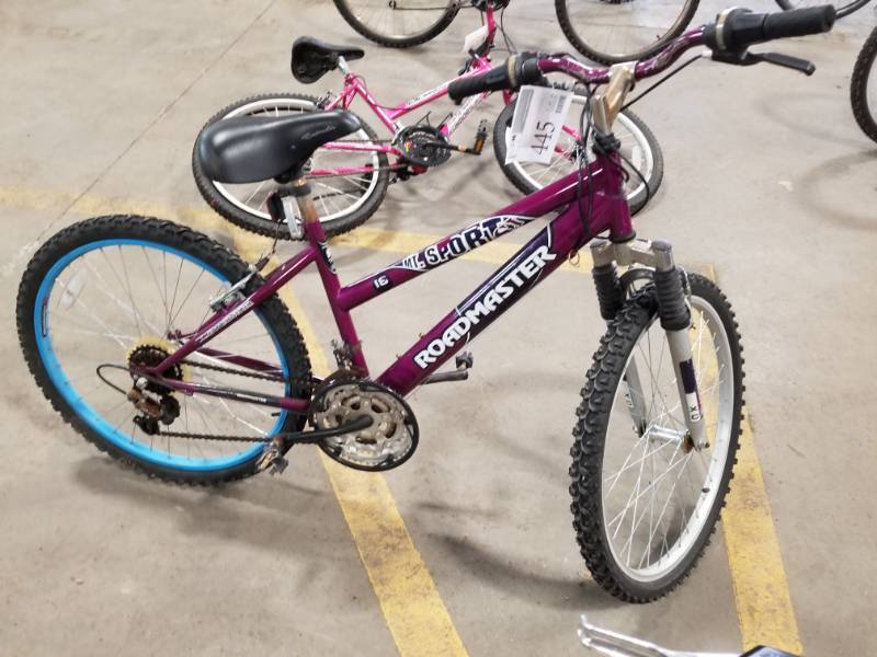 lot 445 image: Roadmaster, purple and white roadmaster Mt. Sport. SNXDS0fJ25976, 19  Inch Rim Diameter