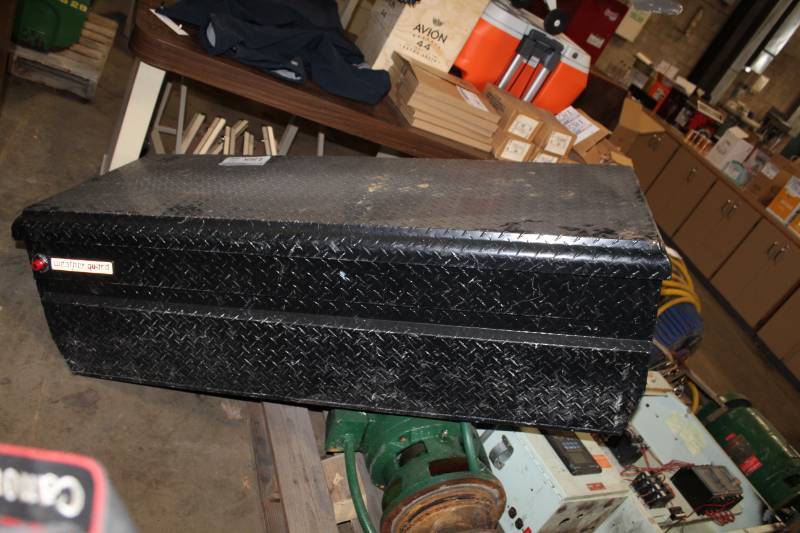 lot 188 image: Weather Guard Black Diamond-Plate Storage Box