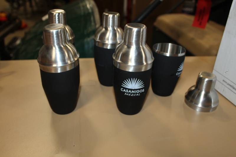 lot 122 image: Casamigo Tequila Black and Silver Shakers