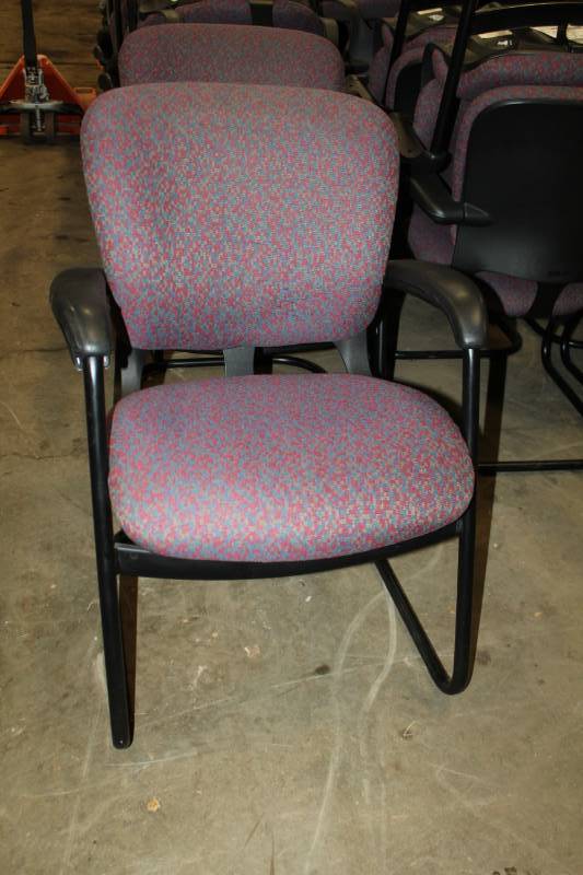 lot 255 image: Padded Conference Arm Chairs with Metal Frames