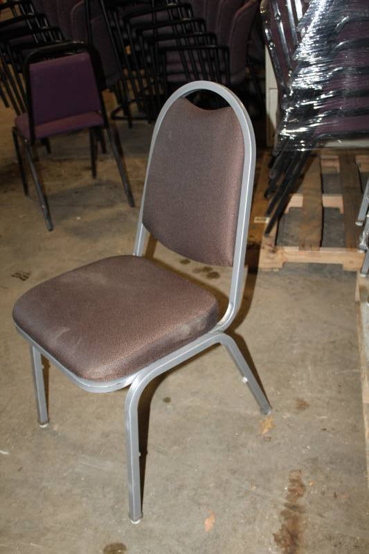 lot 247 image: Padded Dining Chairs with Metal Frames