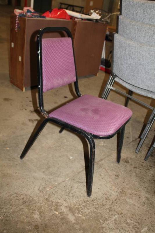 lot 249 image: Padded Dining Chairs with Metal Frames