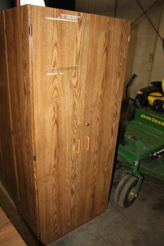 lot 191 image: Wood Storage Cabinet with 2-Doors, 6-Adjustable Shelves, 1-Fixed Shelf