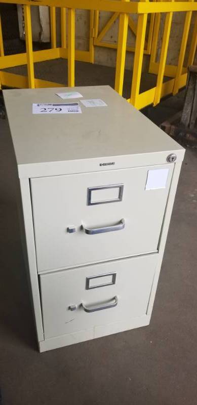 lot 279 image: Hon Two Drawer Metal Filing Cabinet