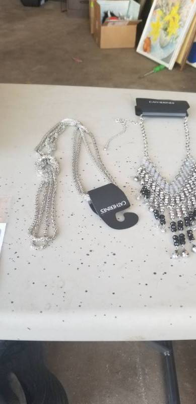 lot 285 image: Lot of (2) New Catherines Brand Silver Tone Custom Jewelry Necklaces