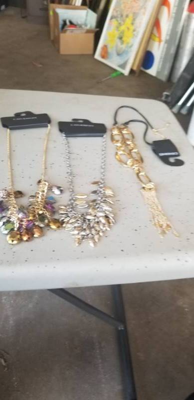 lot 287 image: Lot of (3) New Catherines Brand Gold Tone Custom Jewelry Necklaces