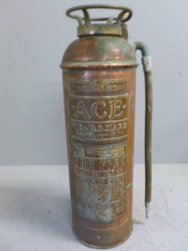 lot 52 image: Antique Copper Fire Extinguisher