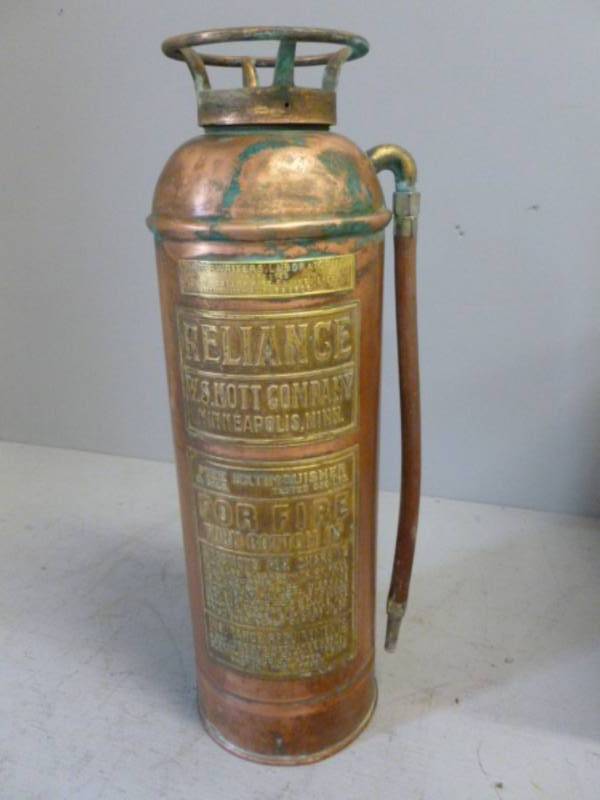 lot 153 image: Antique Copper Fire Extinguisher