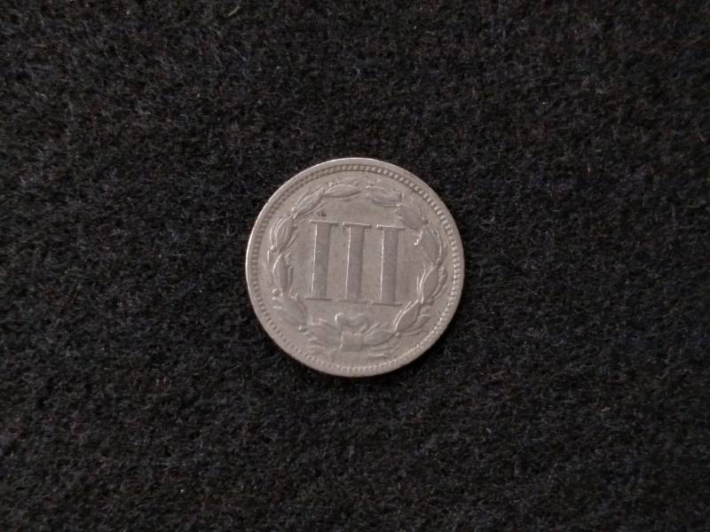 lot 91 image: 1866 Three Cent Nickel...