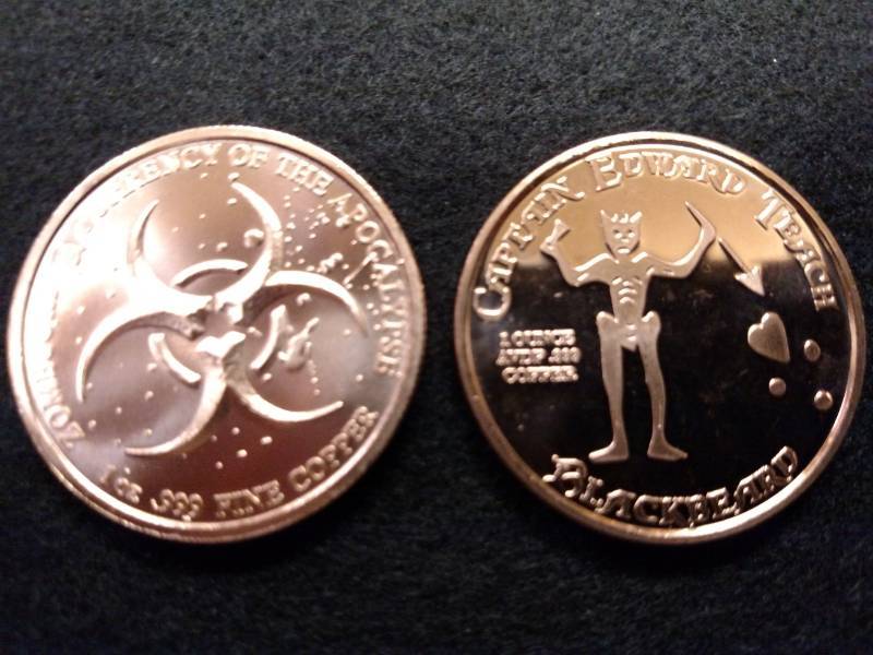 lot 96 image: (2) One Ounce .999 Copper Coins...