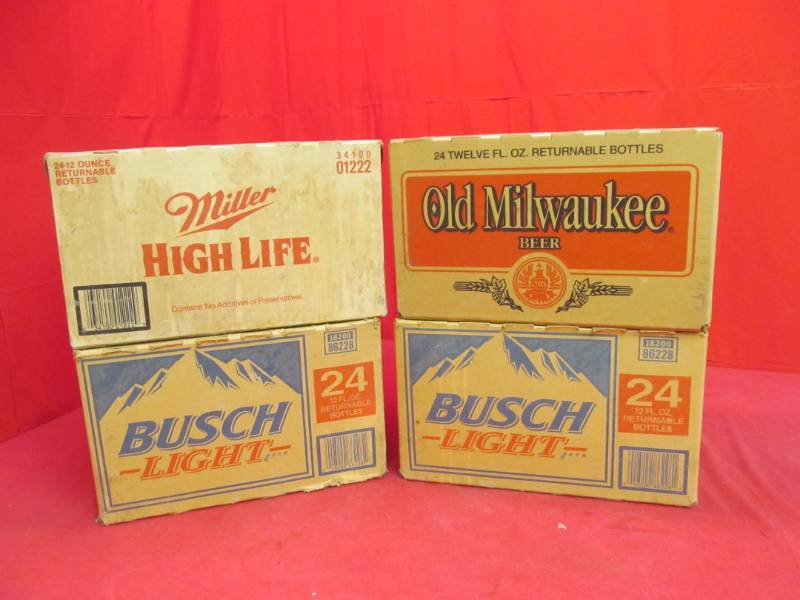 beer cases, bottles