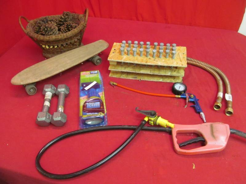 stake board, weights misc. items