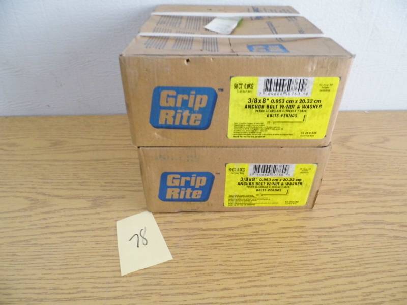Lot of 2 Grip Rite Anchor Bolts