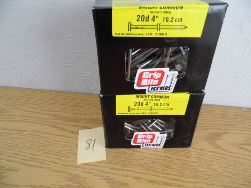 Lot of 2 Grip Rite Bright Common Nails