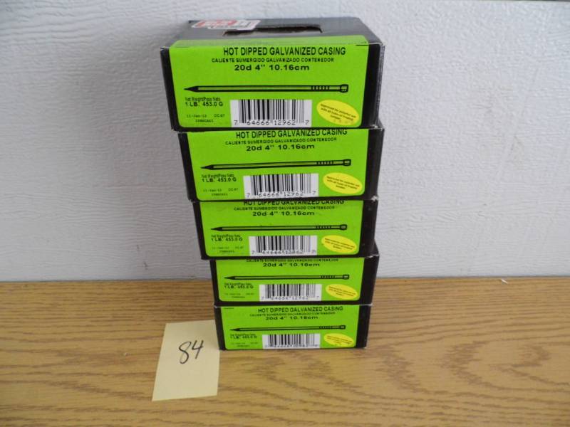 Lot of 5 Grip Rite Galvanized Casing Nails