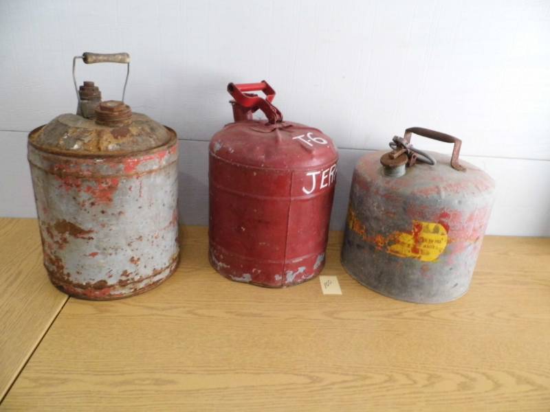 Lot of 3 Metal Gas Cans