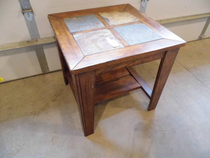 Slate Top End Table