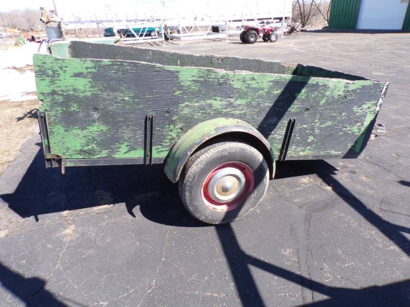 lot 4 image: Farm  Garden Trailer with Vintage Ford Hubcaps