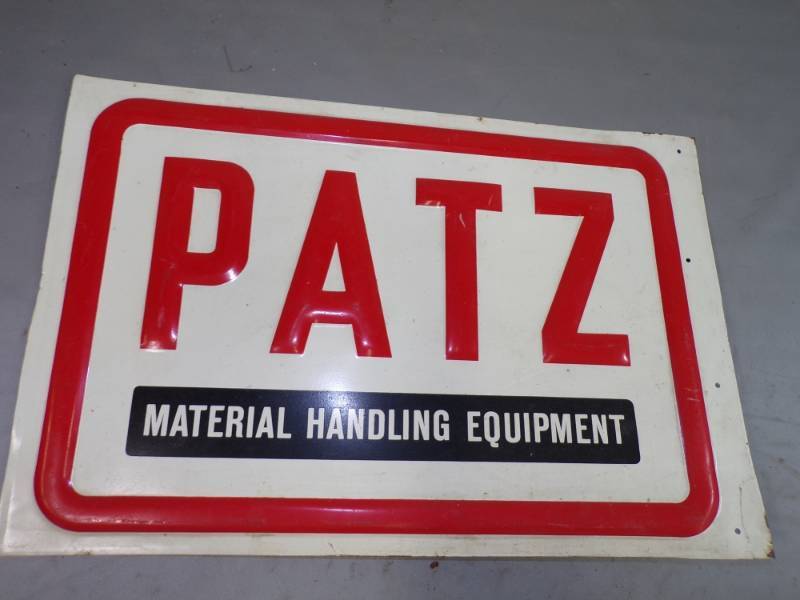 lot 54 image: PATZ Raised Letter Metal Sign