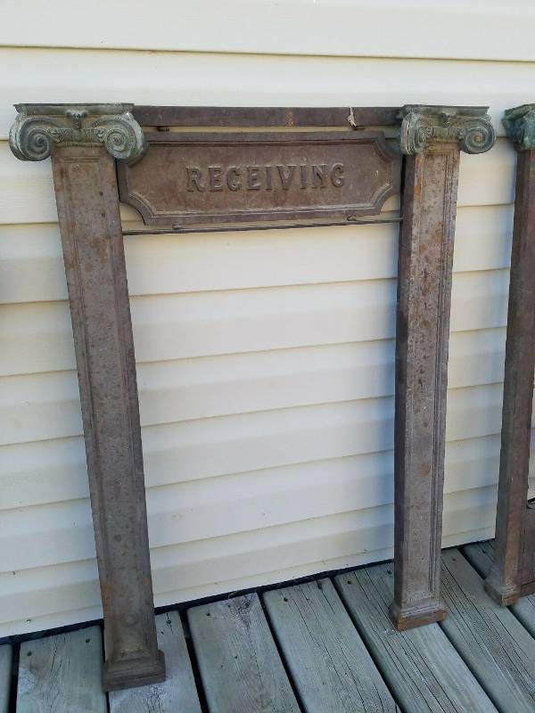 lot 15 image: 1883 Wrought Iron Court House Service Windows, Todd Co. MN