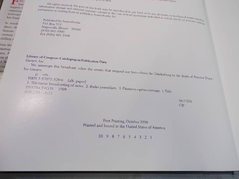 lot 87 image: Walter Cronkite We Interrupt this Broadcast Book