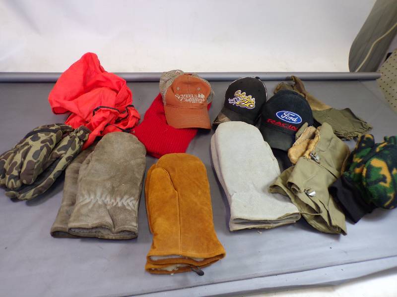 lot 104 image: Leather Mittens and Hats