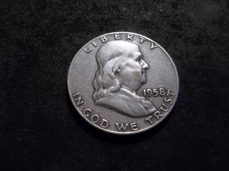 1958 D  Franklin Half Dollar