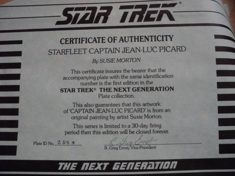 lot 52 image: Star Trek Star Fleet Captain Jean-L...