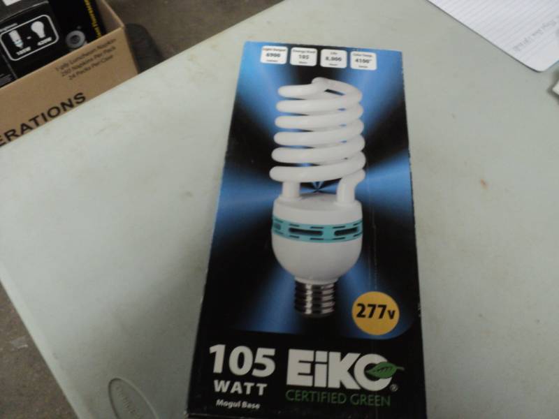 lot 63 image: 105 Watt Eiko Mogul Base Light Bulb...