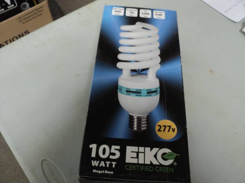 lot 64 image: 105 Watt Eiko Mogul Base Light Bulb...
