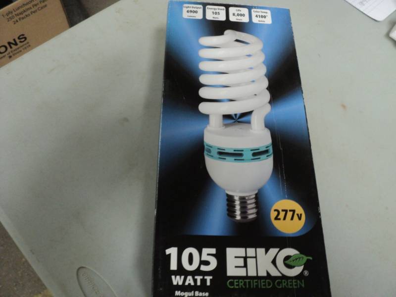 lot 66 image: 105 Watt Eiko Mogul Base Light Bulb...