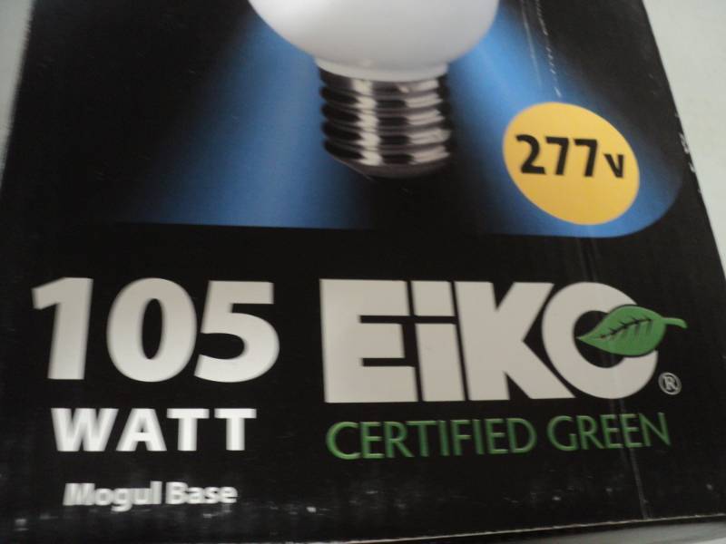 lot 67 image: 105 Watt Eiko Mogul Base Light Bulb...