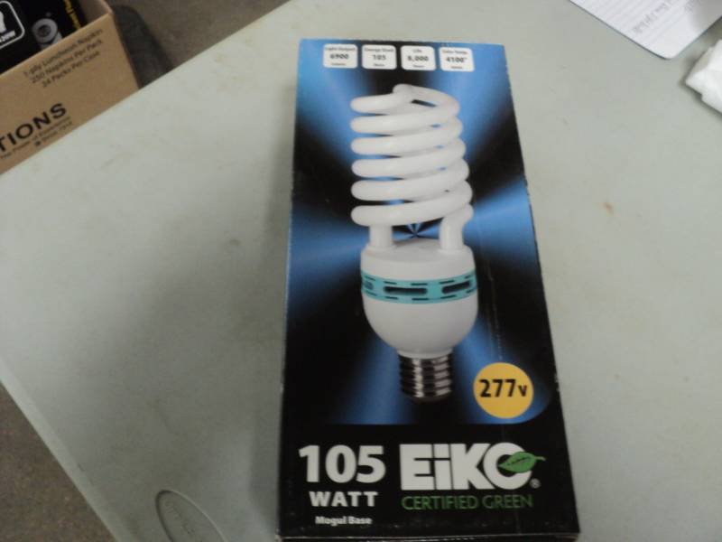 lot 70 image: 105 Watt Eiko Mogul Base Light Bulb...