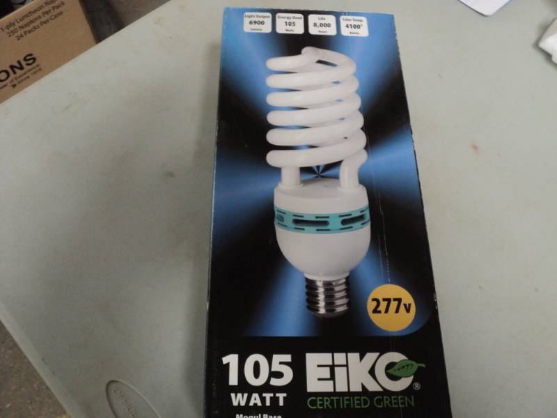 lot 72 image: 105 Watt Eiko Mogul Base Light Bulb...