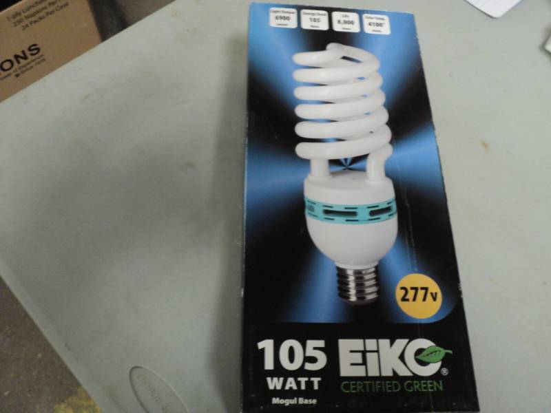 lot 73 image: 105 Watt Eiko Mogul Base Light Bulb...