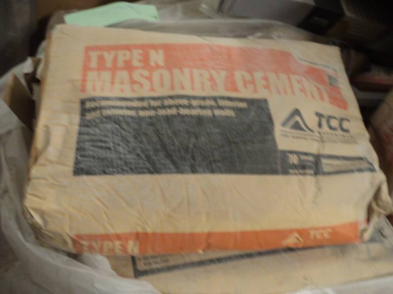 lot 162 image: 2 - 70 lbs Bags Type N Masonry Ceme...