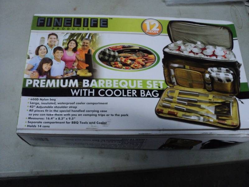 lot 247 image: Premium Barbeque set with cooler ba...