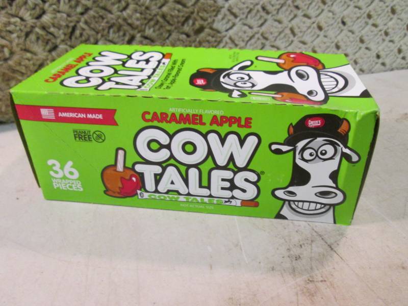 lot 68 image: Box of 36 Caramel Apple Cow Tales B...