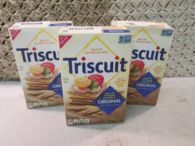 lot 104 image: 3 Boxes of Triscuit Crackers Best b...
