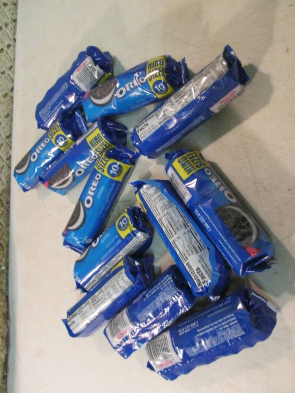 lot 121 image: 12 Packs of Oreo Cookies Best by Ma...