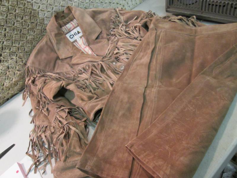lot 193 image: Chia Matching Suede Leather Jacket ...