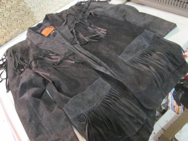 lot 195 image: A-B Sport Suede Leather Fringed Jac...