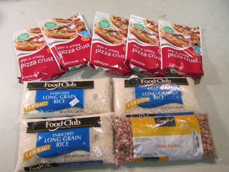 lot 200 image: Pizza Crust, Rice and Pinto Beans  ...