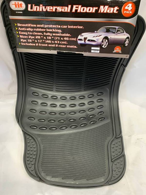 lot 10 image: Brand New 4pc Universal Floor Mat Set
