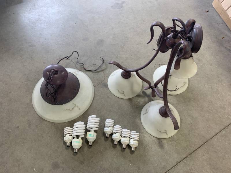 lot 29 image: Lot of 2 Light Fixtures wBulbs