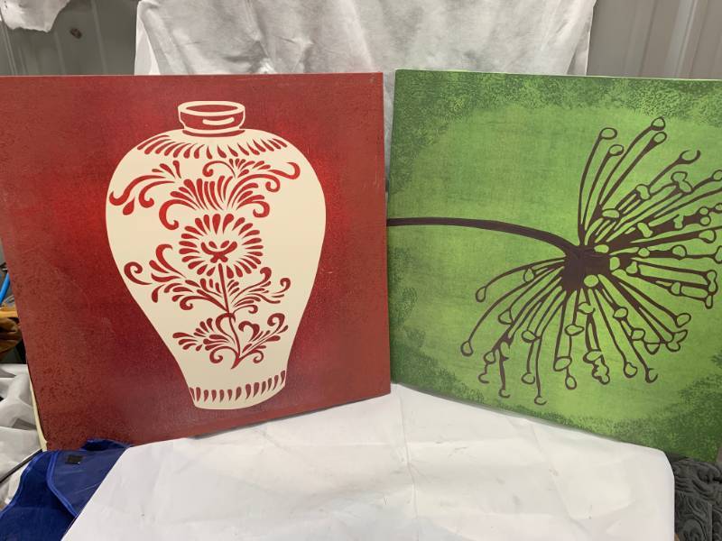lot 39 image: Artwork Lot of 2 Approx 24 x 24
