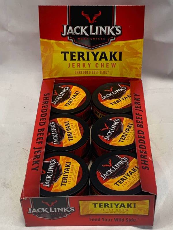 lot 77 image: Lot of 12 Jack Link Teriyaki Jerky Chew