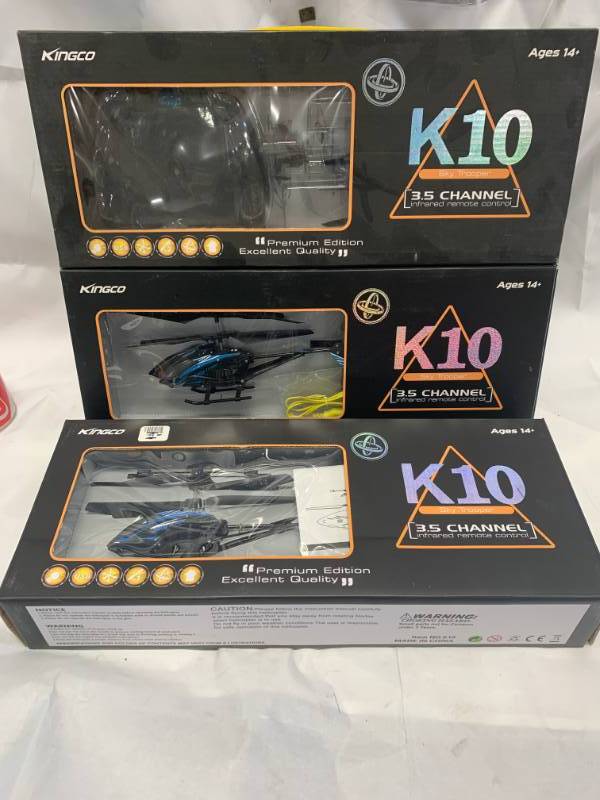 lot 78 image: Lot of 3 Remote Control Helicopters