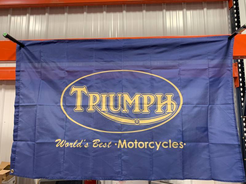 lot 105 image: Triumph Motorcycle 3 x 5 Flag