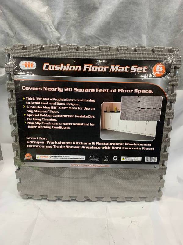 lot 111 image: 6pc Shop Gym Garage Floor Mat Set